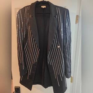 Sterling and Stitch Women's Black Embellished Blazer (L)